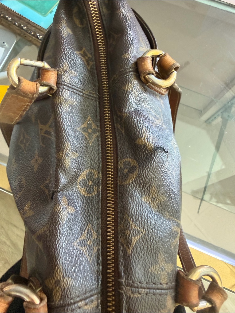 Louis Vuitton Monogram Canvas Shoulder Tote in Dark Brown and Tan - Picture 4 of 6